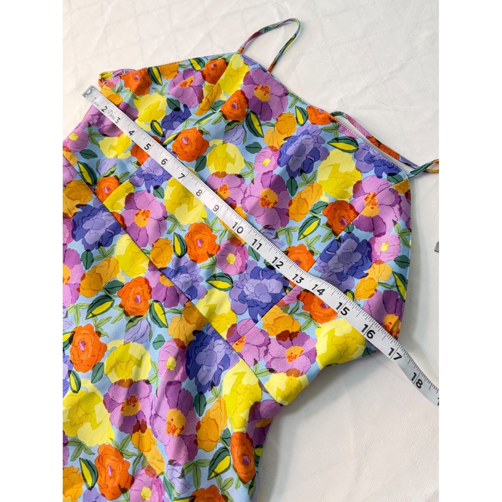 Zara Boho Colorful Floral Romper Mini Dress Fairy Festival Artsy Summer Large - Picture 9 of 12